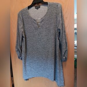 Womens Size Large, FORTUNE & IVY Gray Women's Top